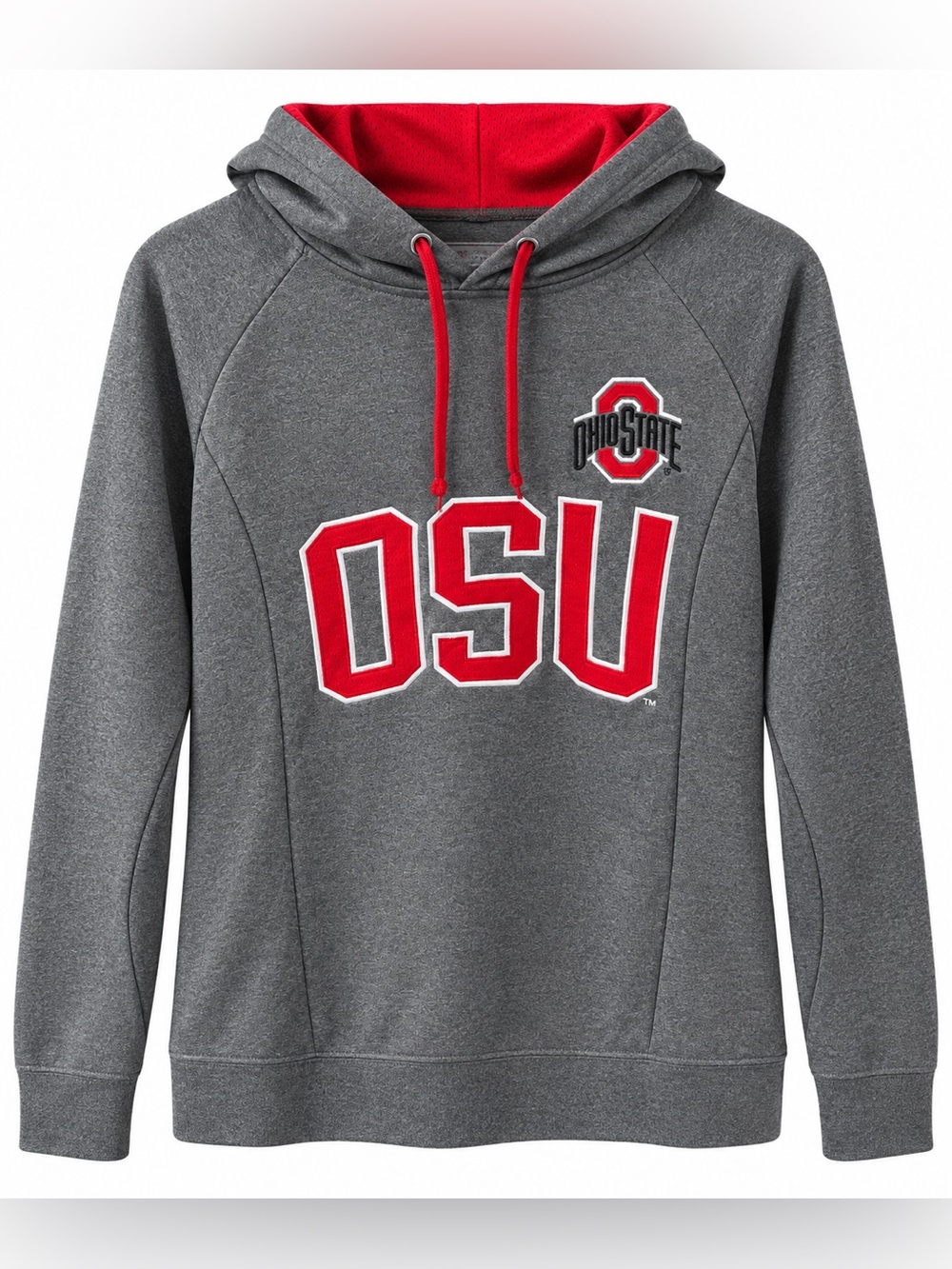 Ohio State Buckeyes OSU Varsity Gray Red Hoodie Sweatshirt Size Small